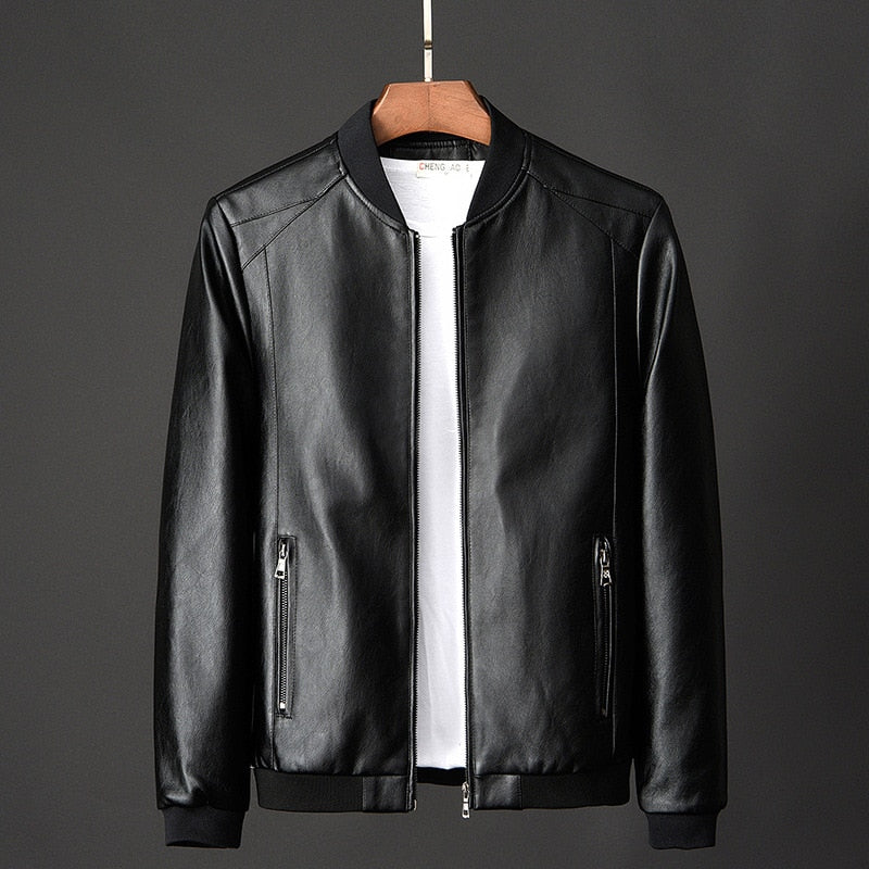 Funki Findz | Jackets | Men's Faux Leather Thin Bomber Jacket