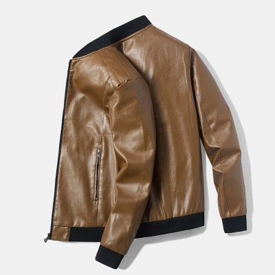 Funki Findz | Jackets | Men's Faux Leather Thin Bomber Jacket