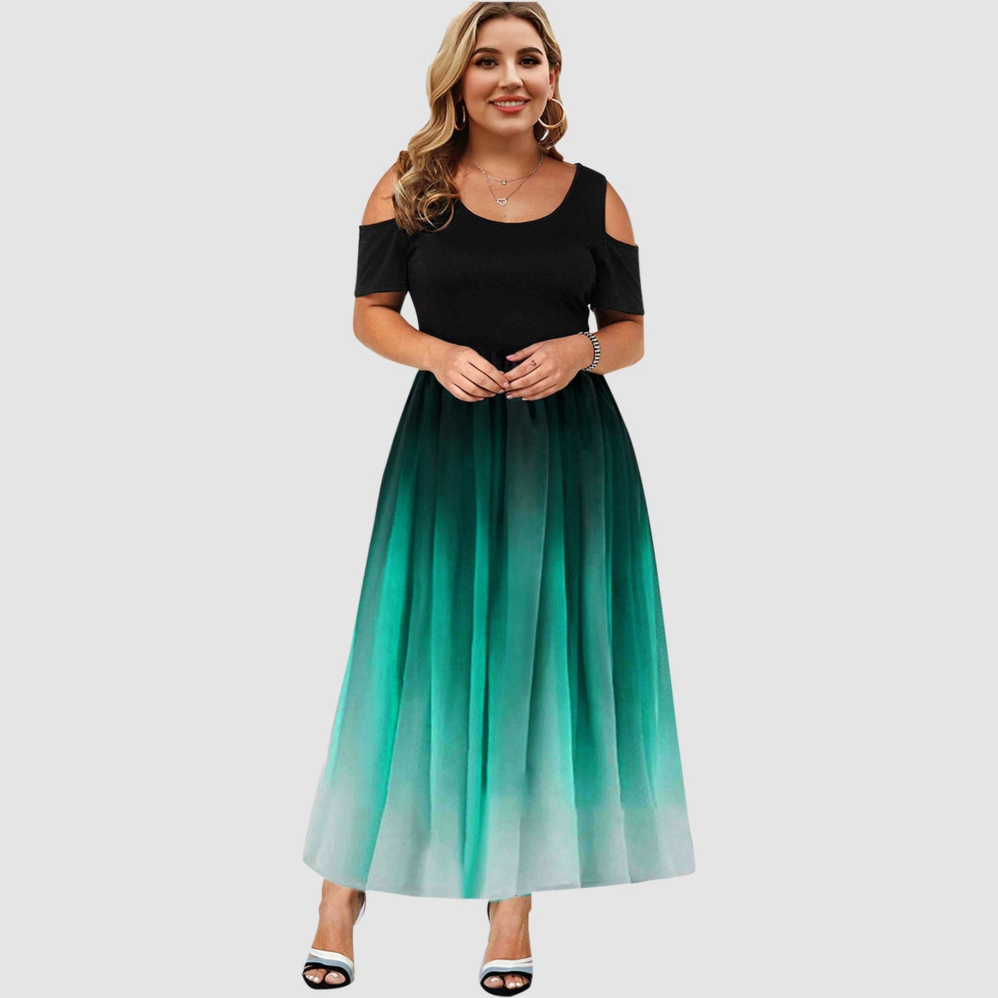 Funki Findz | Dresses | Women's Plus Size Prom Gradient Dress
