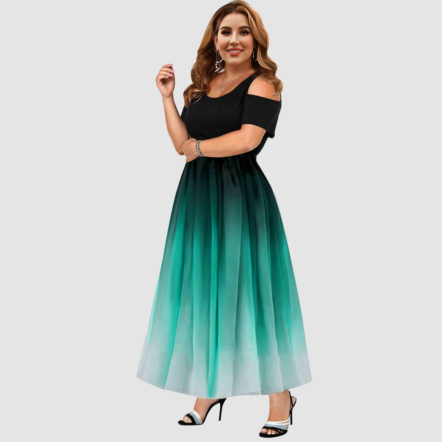 Funki Findz | Dresses | Women's Plus Size Prom Gradient Dress