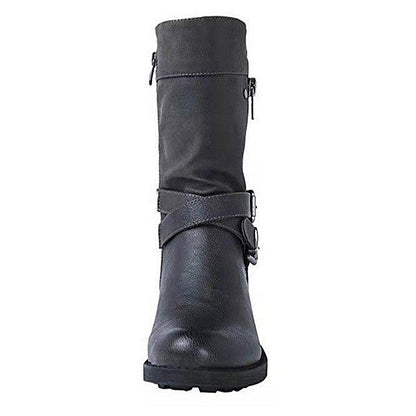Funki Findz | Boots | Women's Biker Boot | Zipper Buckle Boots