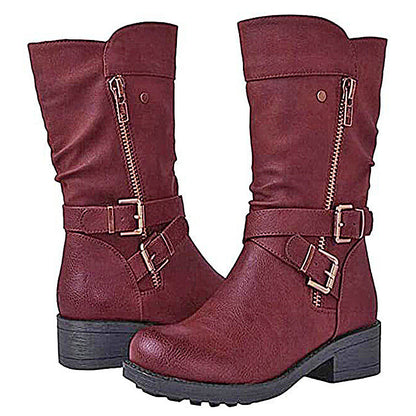 Funki Findz | Boots | Women's Biker Boot | Zipper Buckle Boots