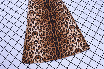 Funki Findz | Pants | Women's Leopard Print Stretch Flared Pants