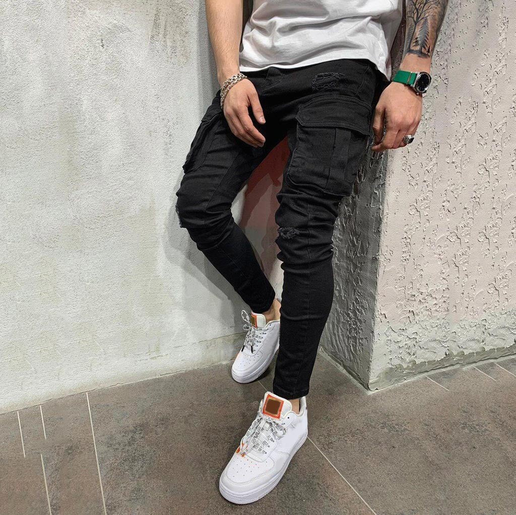 Funki Findz | Pants | Men's Stretch Slim Fit Cargo Skinny Jeans