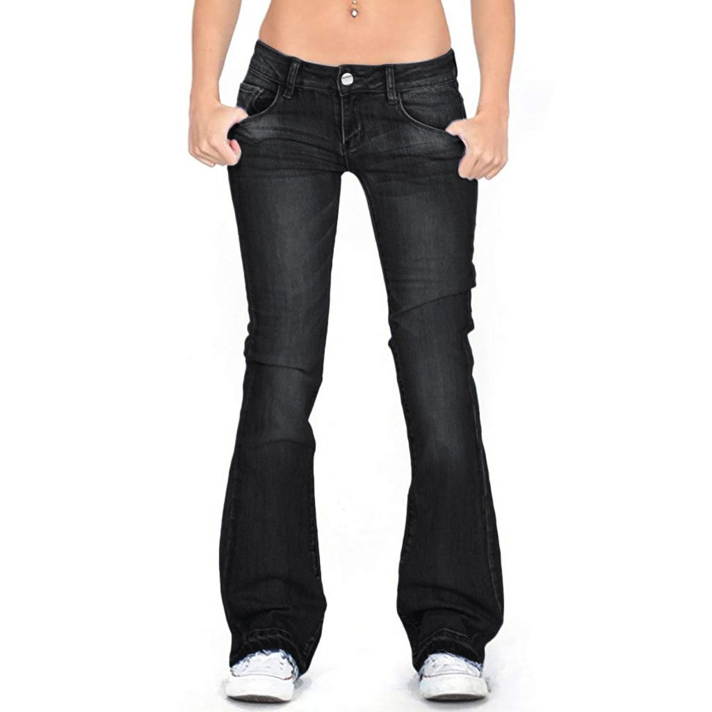 Funki Findz | Pants | Women's Flare Jeans | Mid Waist Bell Jeans