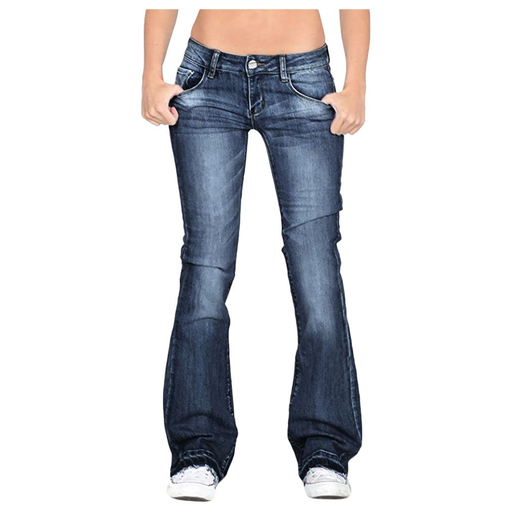 Funki Findz | Pants | Women's Flare Jeans | Mid Waist Bell Jeans