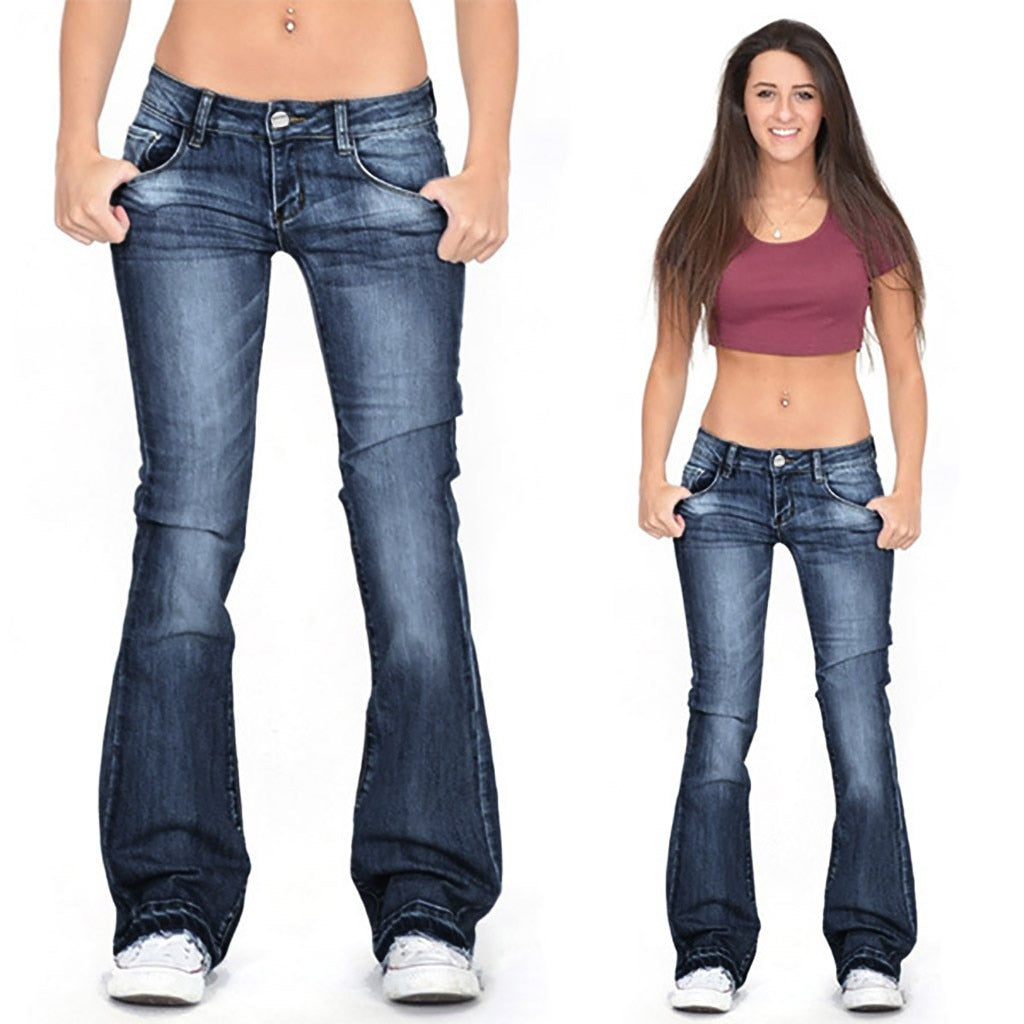 Funki Findz | Pants | Women's Flare Jeans | Mid Waist Bell Jeans