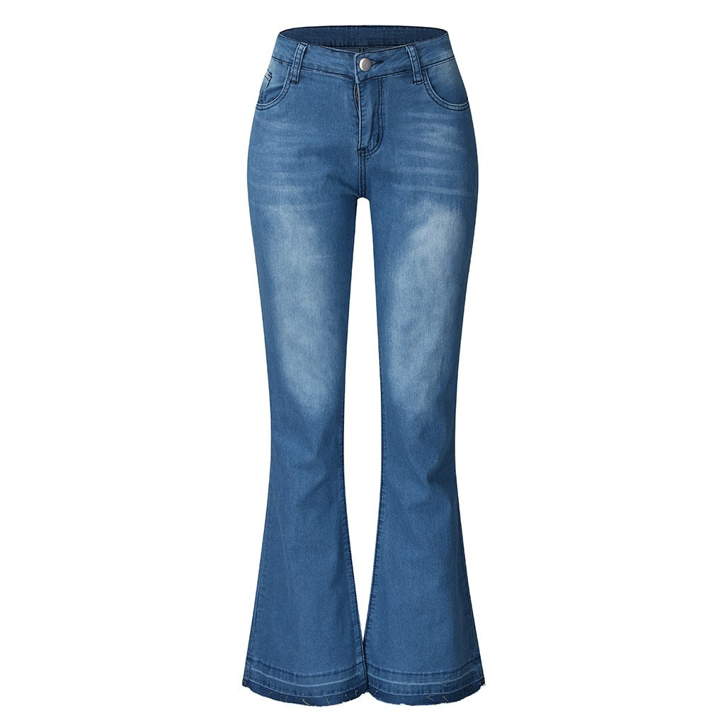 Funki Findz | Pants | Women's Flare Jeans | Mid Waist Bell Jeans