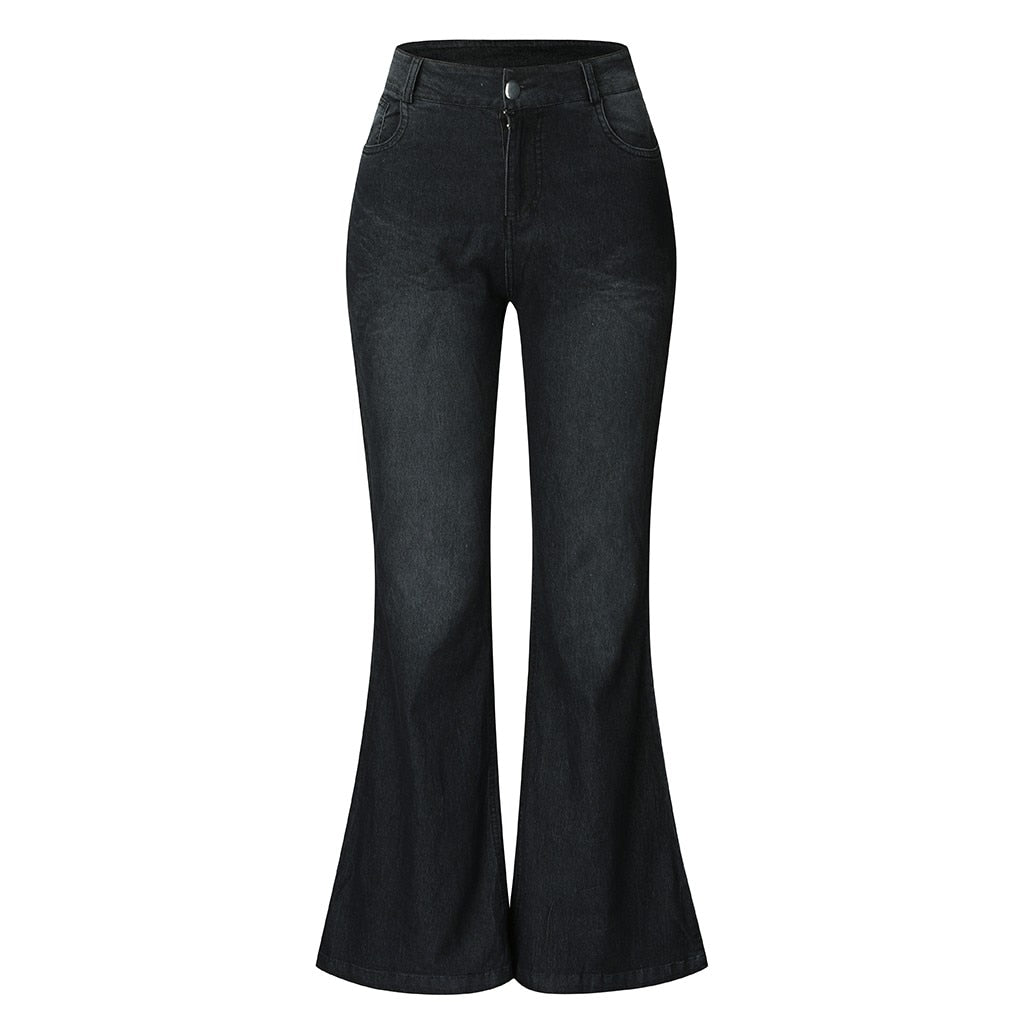 Funki Findz | Pants | Women's Flare Jeans | Mid Waist Bell Jeans