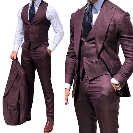 Funki Findz | Suits | Men's 3 Pcs Formal Grooms Suit | Slim Fit
