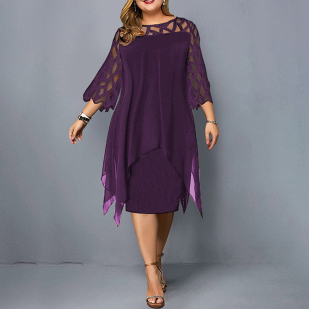 Funki Findz | Dresses | Women's Plus Size Lace Mesh Midi Dress
