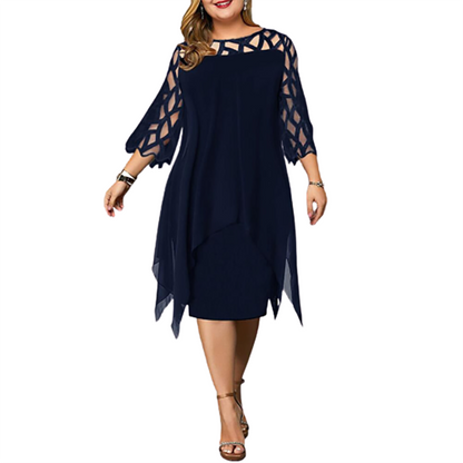 Funki Findz | Dresses | Women's Plus Size Lace Mesh Midi Dress
