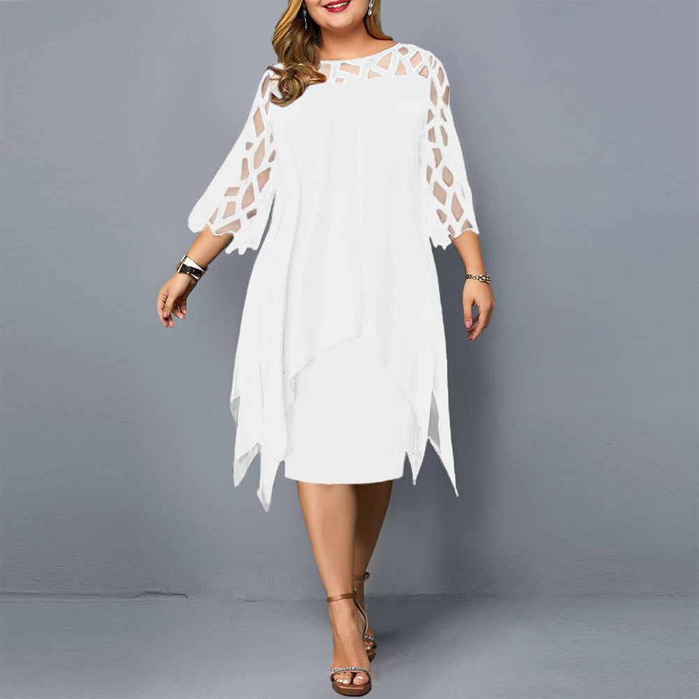 Funki Findz | Dresses | Women's Plus Size Lace Mesh Midi Dress