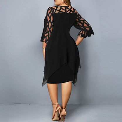 Funki Findz | Dresses | Women's Plus Size Lace Mesh Midi Dress