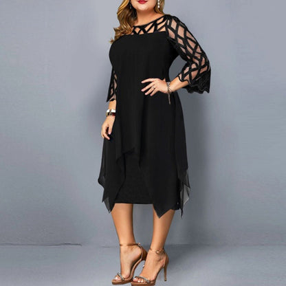 Funki Findz | Dresses | Women's Plus Size Lace Mesh Midi Dress