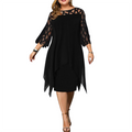 Funki Findz | Dresses | Women's Plus Size Lace Mesh Midi Dress