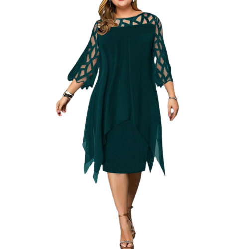 Funki Findz | Dresses | Women's Plus Size Lace Mesh Midi Dress