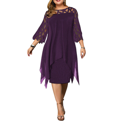 Funki Findz | Dresses | Women's Plus Size Lace Mesh Midi Dress