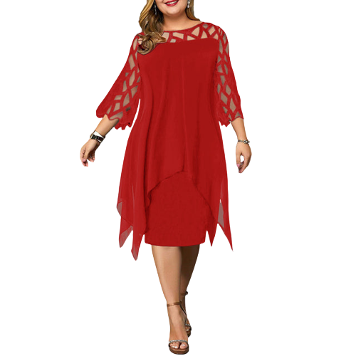 Funki Findz | Dresses | Women's Plus Size Lace Mesh Midi Dress