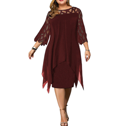 Funki Findz | Dresses | Women's Plus Size Lace Mesh Midi Dress