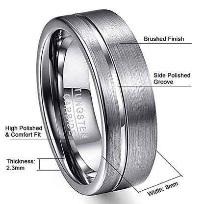 Funki Findz | Rings | Men's Women's Grooved Tungsten Rings