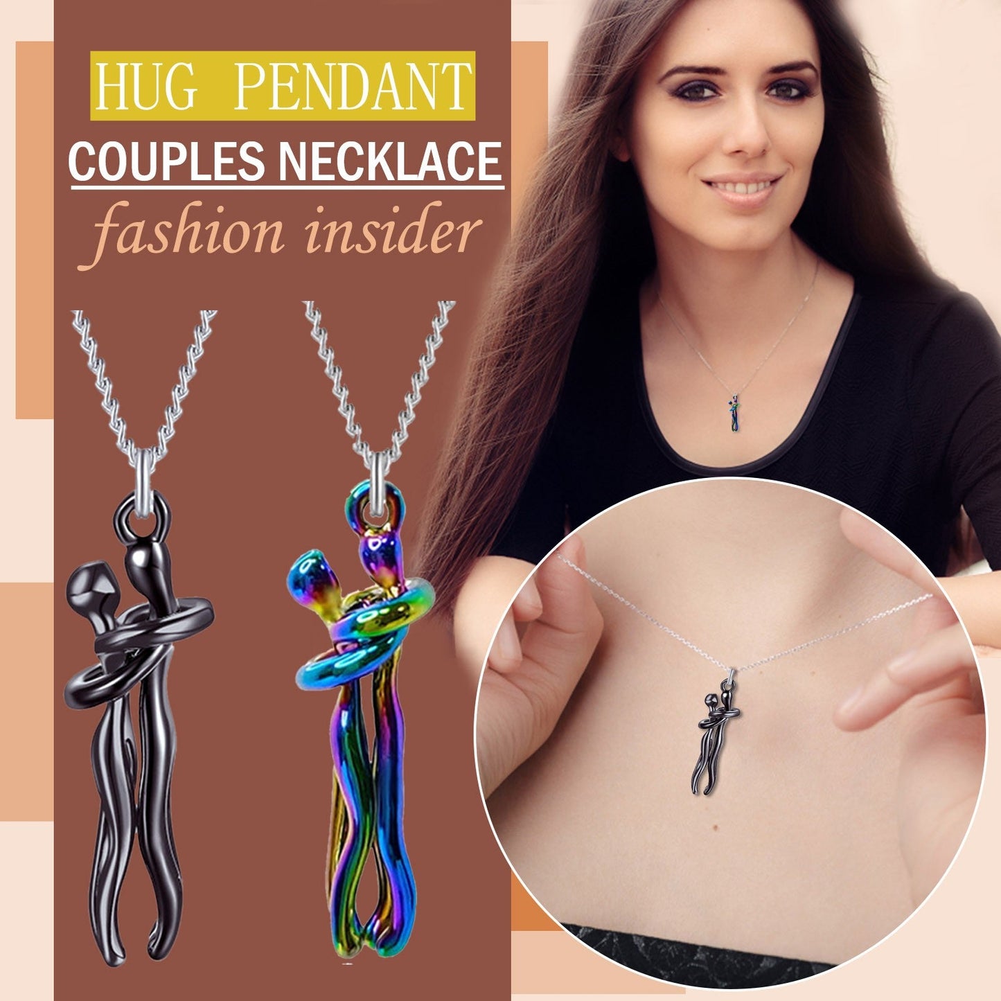 Funki Findz | Necklaces | Unisex Lovers Embrace Hug Necklace