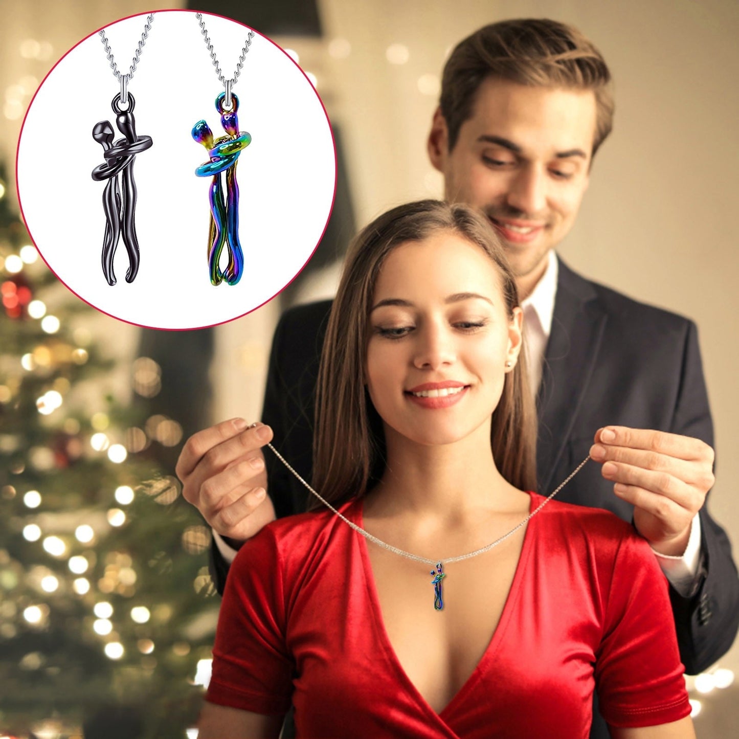 Funki Findz | Necklaces | Unisex Lovers Embrace Hug Necklace