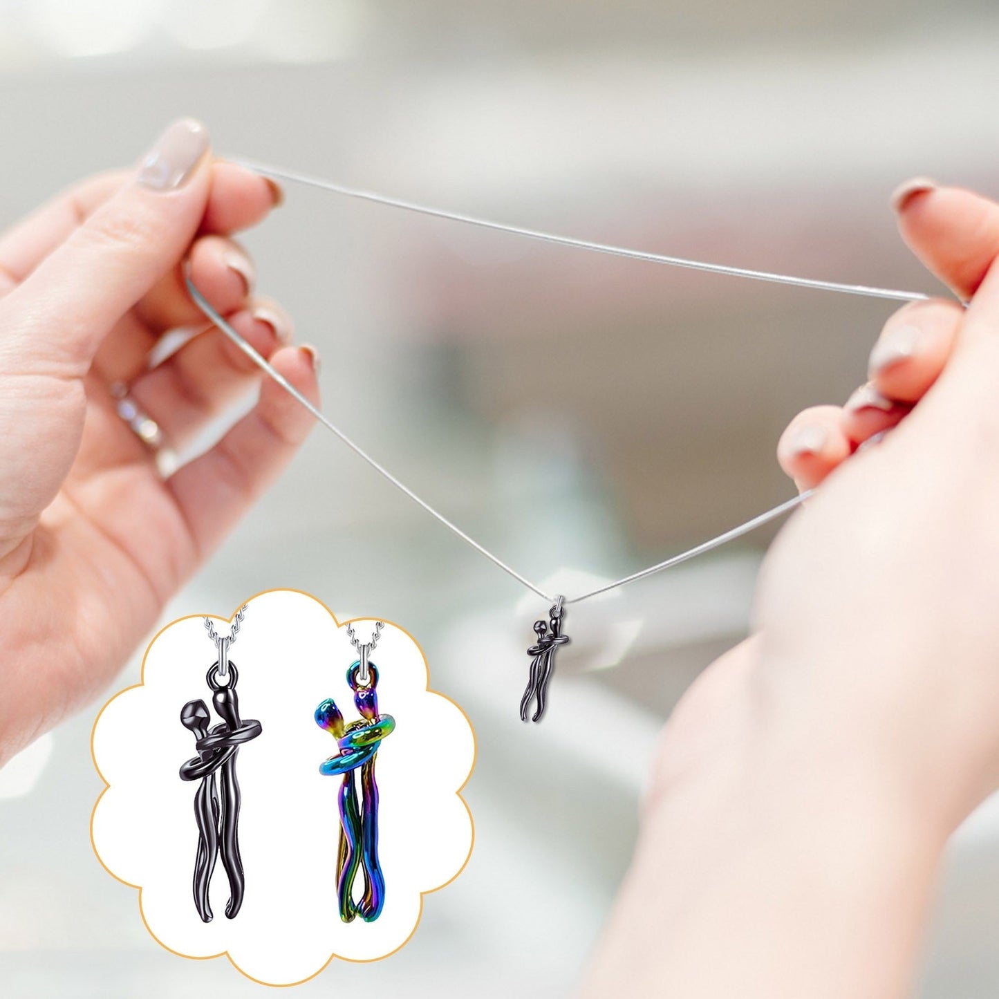Funki Findz | Necklaces | Unisex Lovers Embrace Hug Necklace