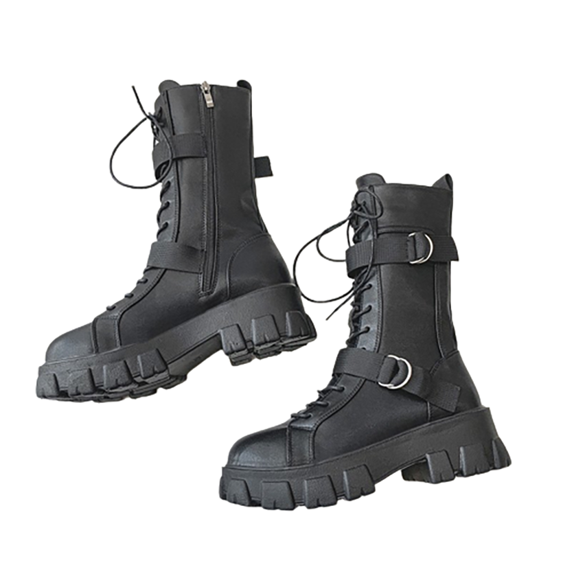 Funki Findz | Boots | Women's Lace-Up Combat Boots Biker Boot