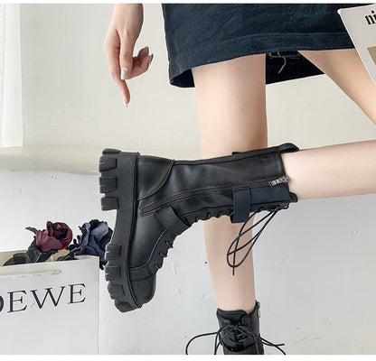 Funki Findz | Boots | Women's Lace-Up Combat Boots Biker Boot
