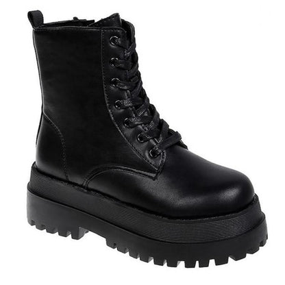 Funki Findz | Boots | Women's White Platform Ankle Boots