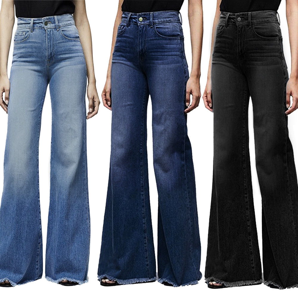 Funki Findz | Pants | Women's Flared Wide Leg Mom Jeans