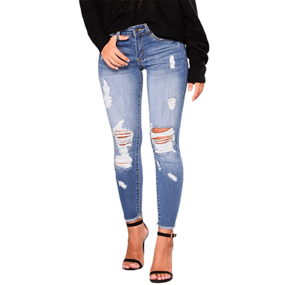 Funki Findz | Pants | Women's High Waist Denim Ripped Jeans