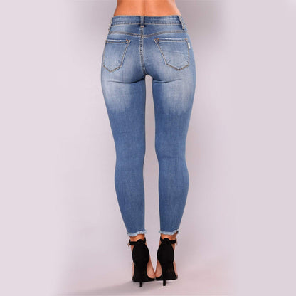 Funki Findz | Pants | Women's High Waist Denim Ripped Jeans