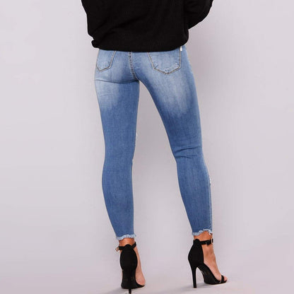 Funki Findz | Pants | Women's High Waist Denim Ripped Jeans