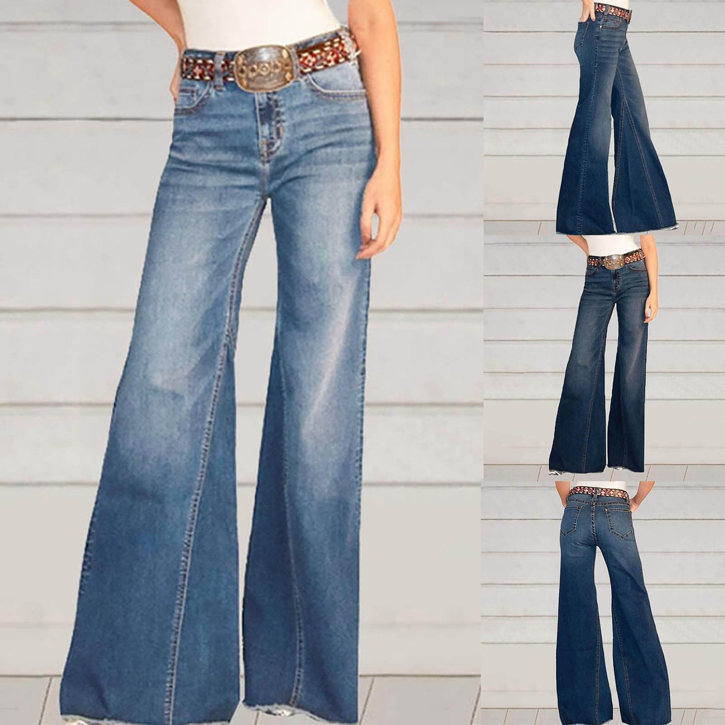 Funki Findz | Pants | Women's High Waist Wide Leg Denim Jeans