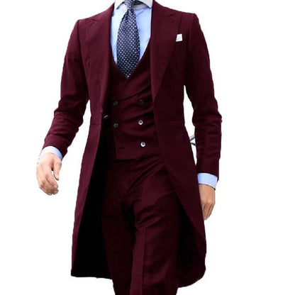 Funki Findz | Suits | Men's Slim Fit 3 Pcs Formal Suit Tails Jacket