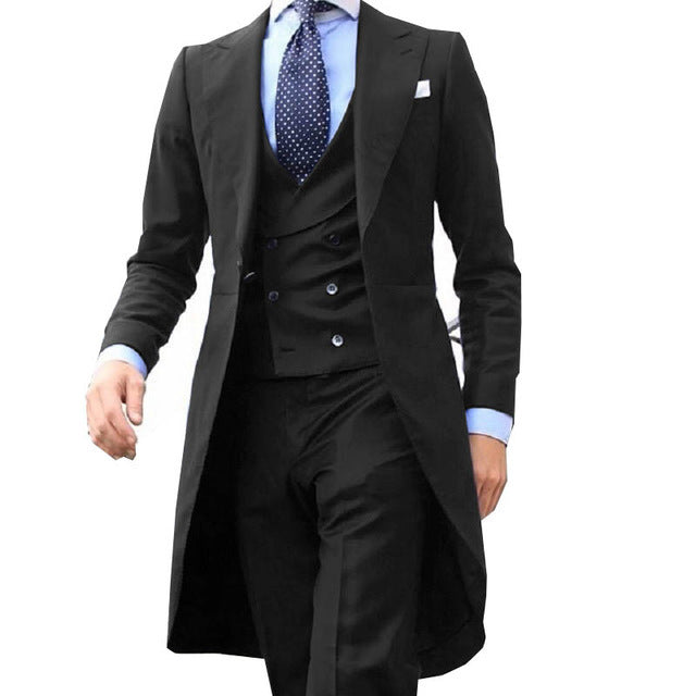 Funki Findz | Suits | Men's Slim Fit 3 Pcs Formal Suit Tails Jacket