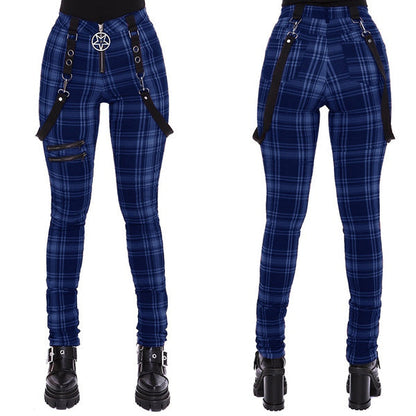 Funki Findz | Pants | Women's Gothic Punk Plaid High Waist Pant