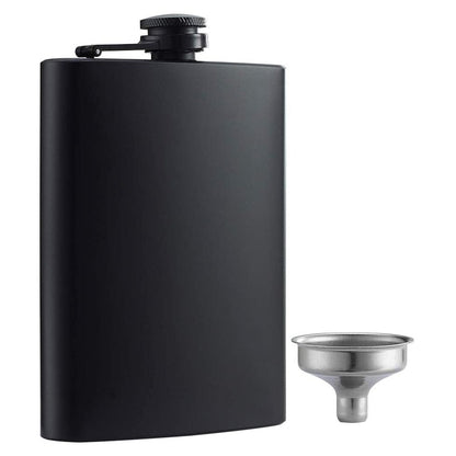 Funki Findz | Hip Flasks | Black Stainless Steel Hip Flask | 8oz