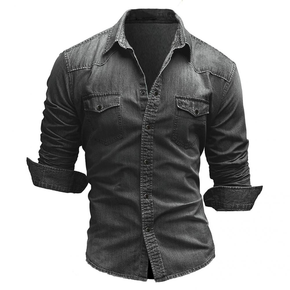 Funki Findz | Shirts | Men's Slim Fit Long Sleeved Denim Shirts