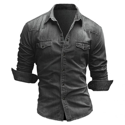 Funki Findz | Shirts | Men's Slim Fit Long Sleeved Denim Shirts