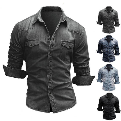 Funki Findz | Shirts | Men's Slim Fit Long Sleeved Denim Shirts
