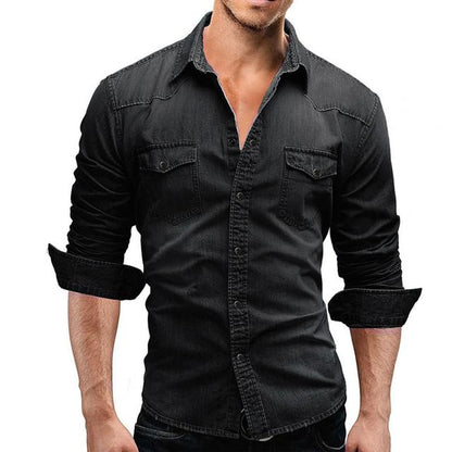 Funki Findz | Shirts | Men's Slim Fit Long Sleeved Denim Shirts