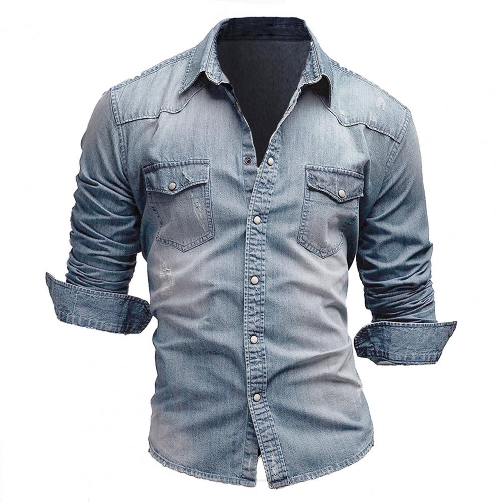 Funki Findz | Shirts | Men's Slim Fit Long Sleeved Denim Shirts
