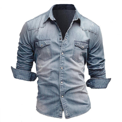 Funki Findz | Shirts | Men's Slim Fit Long Sleeved Denim Shirts