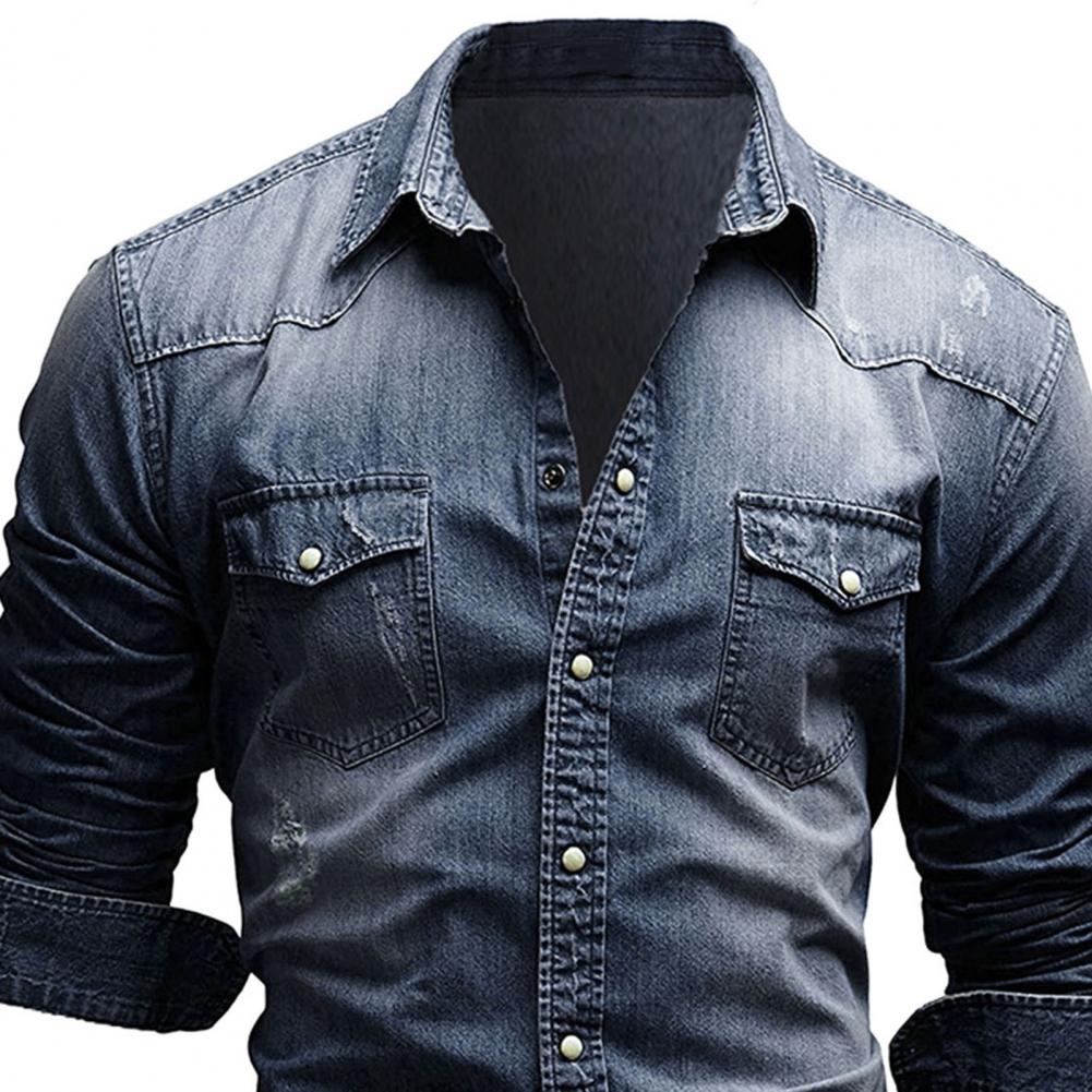 Funki Findz | Shirts | Men's Slim Fit Long Sleeved Denim Shirts