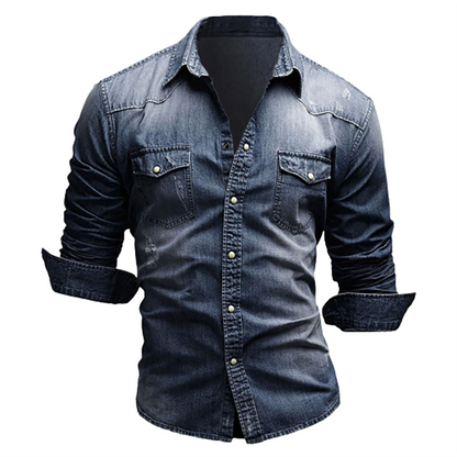 Funki Findz | Shirts | Men's Slim Fit Long Sleeved Denim Shirts