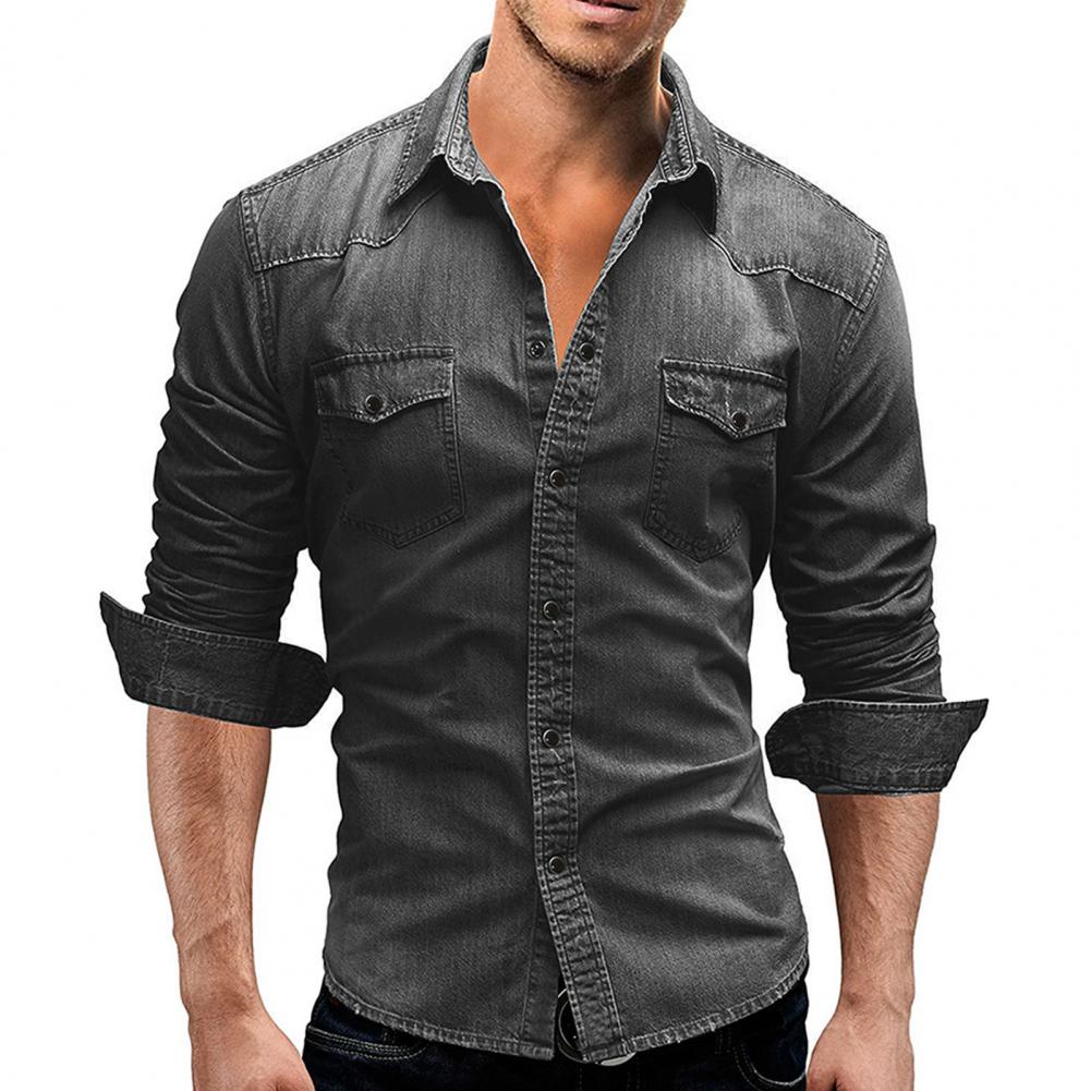 Funki Findz | Shirts | Men's Slim Fit Long Sleeved Denim Shirts