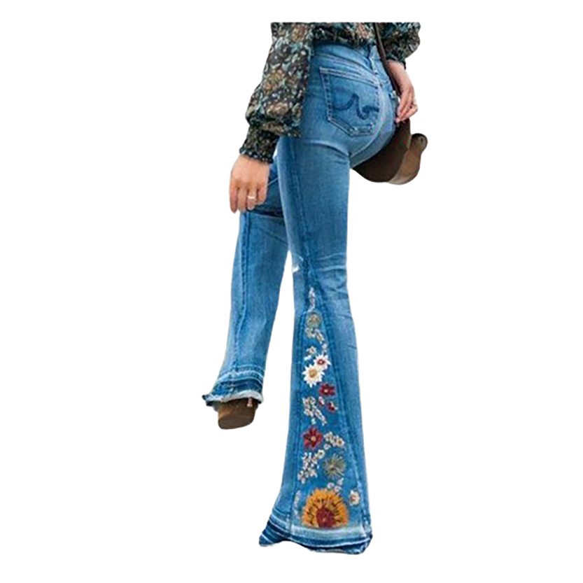 Funki Findz | Pants | Women's Boho Hippy Embroidered Jeans